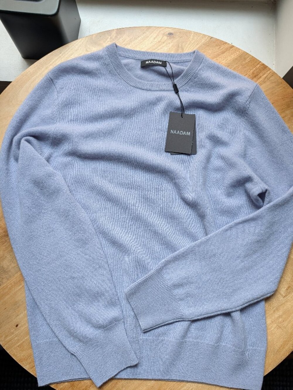 Naadam Men's Cashmere Crewneck Sweater, M, Blue Rain